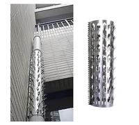 Anti-Climbing Thorns，，Climbing Protection Net for Drain Pipes, Squirrel & Raccoon Barrier, Stainless Steel Thorn Spikes Tree Guard Cover with Screws, Silver, 80mm (3.14in)