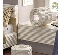 Anti-Collision Wall Cushion Padding for Kids with Autism - DIY Padded Wall Panels Soft Upholstered Wall Panels for Tatami, Self-Adhesive Wall Stickers, Environmentally Friendly(Beige,30x200 cm)