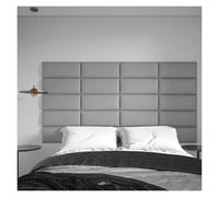 Anti-Collision Wall Padding 3D 6PCS Peel and Stick Headboard for Twin,Full and Queen in Light Pink,Sized 25 x 60cm, 3D Upholstered Wall Panels(Grey)