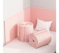 Anti-Collision Wall Padding, DIY Peel and Stick on Headboard Panels, Padded Wall Panels Self-Adhesive for Bedroom, Tatami, Nursery, Decorative Wall Cushion(Pink,1.1x20x200cm)