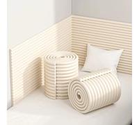 Anti-Collision Wall Padding, DIY Peel and Stick on Headboard Panels, Padded Wall Panels Self-Adhesive for Bedroom, Tatami, Nursery, Decorative Wall Cushion(Beige,1.1x20x200cm)