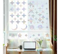 Anti Collision Window Stickers, 3 Sheets Rainbow Glass Sticker for Bird Strike, Birds Anti-Collision Warning, Anti-Collision Static Anti-Collision for Prism Birds, B