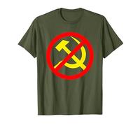 Anti Communism, Anti Socialism, Capitalists T-Shirt, Men, Olive Green, Medium