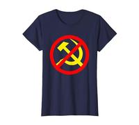 Anti Communism, Anti Socialism, Capitalists T-Shirt, Women, Navy Blue, Medium