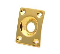 Anti-Corrosion Rectangular Jack Plate for Les Paul and Tele Style Electric Guitars - Chrome, Black, Gold with Screws and Cover(Gold)