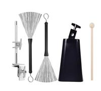 Anti Corrosions Metal Cowbell Attachment Without Extra Hardware Needed for Drum Mounting Includes Brushes Stick Quality Cowbell