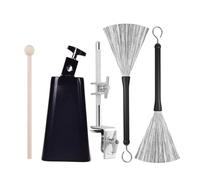 Anti Corrosions Metal Cowbell Attachment Without Extra Hardware Needed for Drum Mounting Includes Brushes Stick Drum Accessory