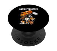 Anti Depressants Puppies Design - Happy Pups PopSockets Adhesive PopGrip