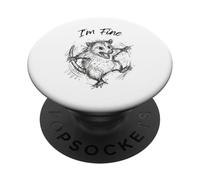 Anti-Design Screaming Opossum I'm Fine Feral Animal Meme PopSockets Adhesive PopGrip