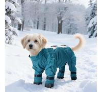 Anti Dirt Dog Boots for Injured Paws Waterproof, Dog Shoes Puppy Snow Shoes for Winter, Anti-Slip Rain/Snow Boots with Adjustable Suspenders for Small, Medium-Sized Dogs (Blue, XXL)