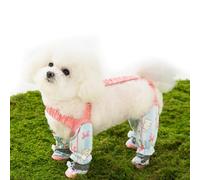 Anti Dirt Pants for Dogs, Waterproof Dog Boots Rain Boots with Suspender, Adjustable Pet Anti Dust Pants, Anti-Slip, Rain Snow Walking Hiking for Small, Medium Dog (Pink,L)