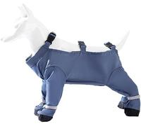 Anti Dirt Pants for Dogs,Waterproof Dog Boots Rain Boots with Suspender,Outdoor Dust-Proof Pants Dirty-Proof Dog Suspender Boots,Anti-Slip Paw Protector Shoes for Small Medium Large (Blue, S)