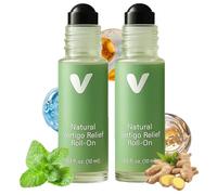 Anti-Dizzy Roll On, 10 ml Aroma Oil with Natural Ingredients, Dizzy-Relieving Roll-On with Peppermint and Ginger Extract, Gentle and Irritation-free, Relieves Fatigue and Stress (2 Pieces)