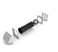 Anti Draught 5" 127mm x 358mm Core Drill Air Vent Ventilator Hooded White Cowl For Gas Appliances