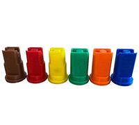 Anti Drift Air Induction Spraying Nozzles, Bubble Jet Fan Spraying Nozzles for Knapsack Sprayer, Spray Boom, 6 Nozzles, Brown