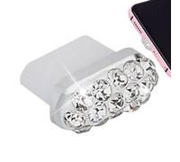 Anti Dust Crystal Type C Plug Protector, Rhinestone Charging Port Cover - Sparkling Debris Dirt Sand Guard, Anti Loss Phone Accessory | Decorative Dustproof Port Plug For Cell Phone Tablet Charger Hol