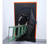 Anti Dust Door Cover Zipper Sheets for Decorating and Painting Size 220 cm X 110 cm with Double Puller, Heavy Duty Polypropylene Fabric Door Protective Drop Cloth Sheet for DIY Projects