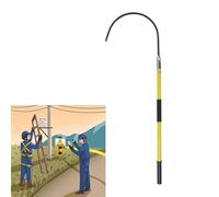 Anti-electric Shock Life-saving Hooks with Life-saving Poles, Fiberglass High-voltage Insulated Life-saving Hooks, Suitable for Fire-fighting Electricians, Factories, Substatio(Size:2m,Color:Yellow)