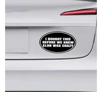 Anti Elon Car Decal Bumper Sticker I Bought This Before We Knew Elon was Crazy! Elon Musk Elon Sucks Vinyl Decal Cling for Car Bumper, Laptop, Wall, Window(Round)