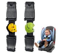 Anti Escape Car Seat Strap,2PCS Baby Car Seat Clip Anti Escape Harness Chest Clip, Car Seat Safety Clip with 2 Dolls,Prevent Children Taking Their Arms Out of The Car Seat, High Chairs(Lion and Frog)