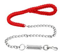 Anti-Explosion Shock-Absorbing 8-Strand Braided Nylon Dog Leash for Medium and Large Dogs, Heavy-Duty Pet Leash with Spring Hook (Red, M)