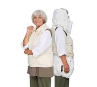 Anti-Fall Airb-ag Vest for The Elderly, Elderly Anti-Fall Airbags Belt, Deploy Fall Protection, 0.08s Rapid Deployment Protection for Head Hips, with APP to View Exercise Data Apricot(F)-L