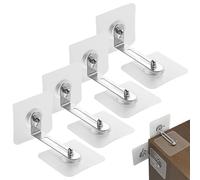 Anti Fall Furniture Bracket 4 Pack Multipurpose Anti Tip Furniture Brackets | Transparent No Drilling Bracket, Multi Material Compatible, Works on Marble Tiles Glass Wood, 4 Piece Set, Easy Instal
