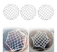 Anti-fall Rope Netting 1/3/5 Pack With Installation Accessories, Durable Rainproof Nylon Safety Net For Septic Tank Risers & Drainage Systems 3pcs Diameter-87cm(34.3inch)