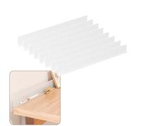 Anti-Fall Shelf Edge Guardrail for Mirror Cabinet & Vanity, 15.7" Cut-to-Size Plastic Barrier, Adhesive Edge Protector for Bathroom,Desk, Stops Items from Falling into Gap (8, Semi-Transparent)