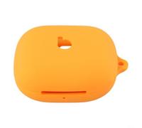 Anti-Fall Silicone Case for Beats Powerbeats Pro Headphones - Scratch Resistant Shell with Keychain Ring White(Orange)