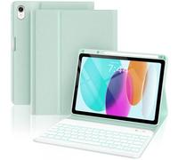 Anti-Falloff Keycap Keyboard Case for iPad 10th Generation 2022/ A16 11th Generation 2025(10.9/11 inch), Enlarged Keycap Keyboard for iPad 11/ 10 Gen with 7 Color Backlit (Green, Classic Style)