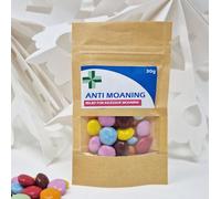 Anti-Farting Anti-Moaning Old-Git Pills Gag Gift Novelty Sweet Bag Funny Birthday Surprise Chocolate Treat Bag Joke Chocolate Present - Anti Moaning Sticker with Filled Brown Bag
