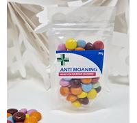 Anti-Farting Anti-Moaning Old-Git Pills Gag Gift Novelty Sweet Bag Funny Birthday Surprise Chocolate Treat Bag Joke Chocolate Present - Anti Moaning Sticker with Filled Clear Bag