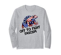 Anti Fascism Frogs Against Fascism Frog Off to Fight Fascism Long Sleeve T-Shirt