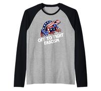 Anti Fascism Frogs Against Fascism Off to Fight Fascism Frog Raglan Baseball Tee