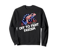 Anti Fascism Frogs Against Fascism Off to Fight Fascism Frog Sweatshirt