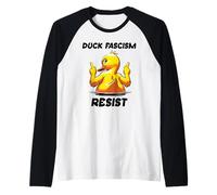 Anti Fascism Protest Sign Fuck Fascism Duck F Fascism Resist Raglan Baseball Tee