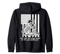 Anti Fascism Resist One Day We Will Wake Up to His Obituary Zip Hoodie