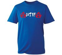 Anti-Fascist Political Movement T-Shirt, Antifa Anarchy Logo Graphic Tee, Anti-Racist Protest Support Activist Top UK (Royal, XL Years)