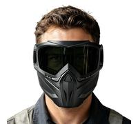Anti-Fog Motorcycle Face | Windproof Protector with Removable Goggles Included, 2 in 1 Adjustable Full Face Cover - for Skiing, Welding, Cycling, Work and Work