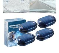 Anti-freeze Electromagnetic Car Snow Removal Device, 2026 New Portable Solar Electromagnetic Molecular Interference Freeze and Snow Remover Instrument for Ice and Snow Scraping (4 PCS)