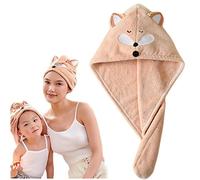 Anti-Frizz Women Ladies Hair Towel Absorbent Quick Drying Hair Turban Towel with Button Wet Hair Dryer Cap Ultra Soft Hair Drying Towel Wrap Twist Hat for Curly, Long Hair and all Hair Types,L,Pink