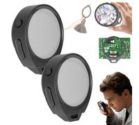 Anti-Funnel Microscope Magnifying Glass, 10/13/15x Mini Coin Magnifier, Portable Handheld Jewelers Loupe for Circuit Board, Coin Inspection, One-Click Photo Video, Compatible with Windows Mac (2 pcs)