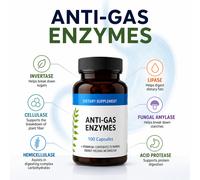 Anti-Gas Enzymes Stomach Comfort Bloating & Digestive Support 100 Caps