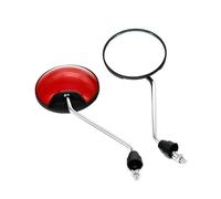 Anti-Glare Mirrors moto Universal Motorcycle Rearview Mirrors - 8mm/10mm Thread Convex Mirror Adjustable For Scooter Dirt Bike Black Side Mirror(Red)