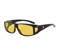 Anti-Glare Night Driving Glasses - Polarized Yellow Vision Lens | High-Definition Amber Lenses, Lightweight PC Build, Over-Glasses Fit, For Low-Light Driving Cycling & Outdoor Sports