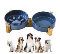 Anti-Glutton Bowl for Puppies - Non-Slip Ceramic Cute Paws Dog Slow Feeding Bowl | Feeding Station for Eating and Drinking Indoor Outdoor Garden Use