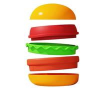 Anti Glutton Cat Bowl | Hamburger Design for Large Breeds - Anti-Slip, Anti-Skid Kibble Dispenser for Licking and Chewing - Play Mat & Pet Food