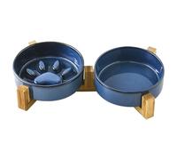 Anti-glutton Dog Bowls | Cute Paw Ceramic Food and Water Bowl Set | Pet Bowls Indoor Outdoor Garden Camping Water