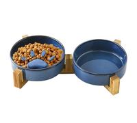 Anti-glutton Dog Bowls, Non-Slip Ceramic Dog Food Station with Stand - Pet Accessory for Indoor Outdoor Garden Camping